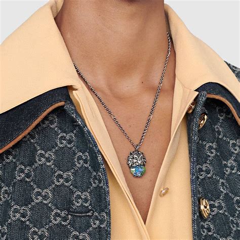 lion pendant gucci|Gucci gg necklace.